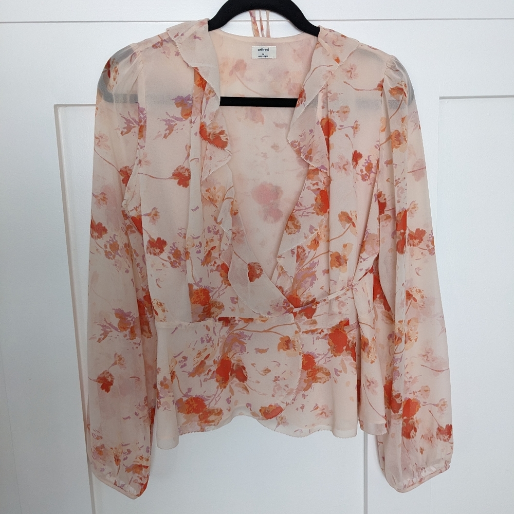 Wilfred Wrap Ruffle Blouse